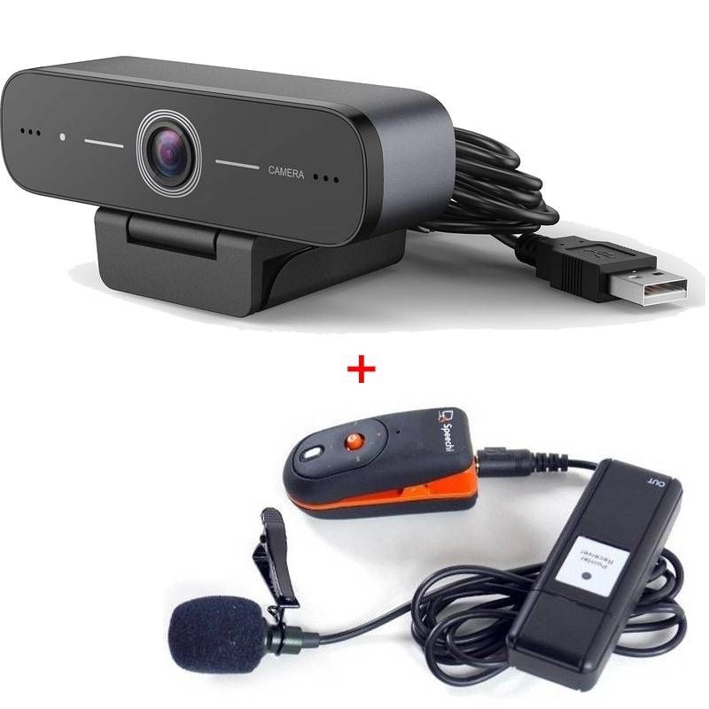 USB HD Webcam with Speechi Wireless Microphone