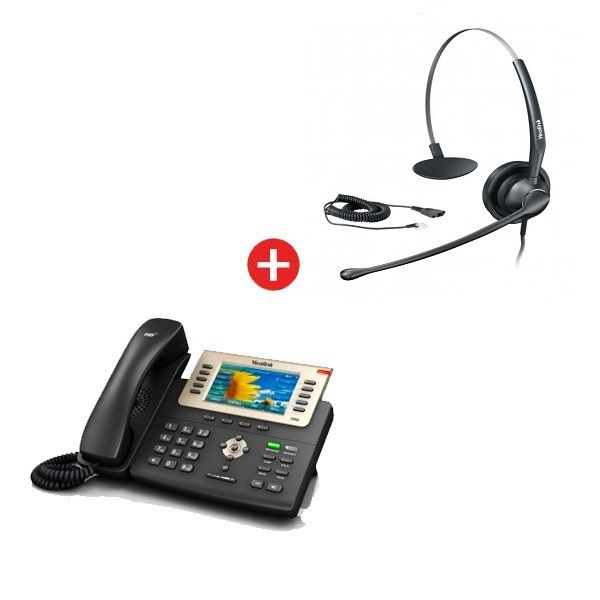 Yealink SIP-T29G VoIP Phone + Yealink YHS33 Headset + Free Cable