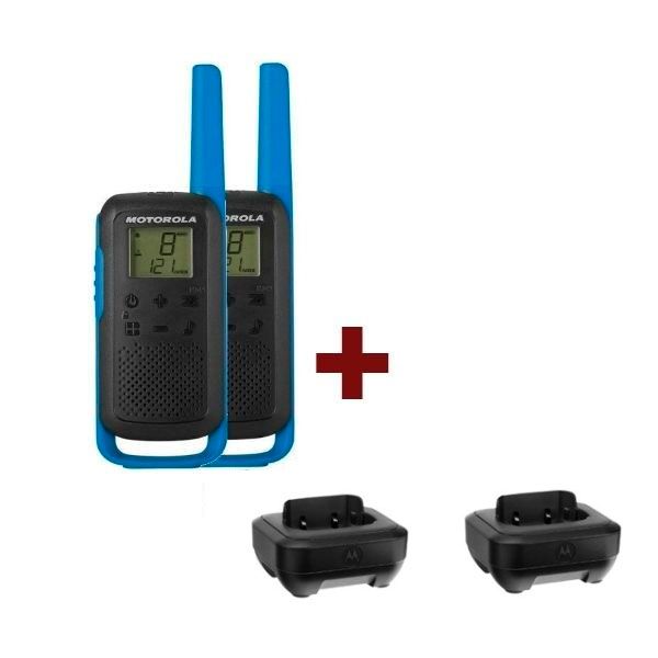 2 Pack Blue Motorola T62 + 2 Charging Docks