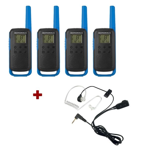 Motorola Talkabout T62 (Blue) Quad Pack +  Bodyguard Kits