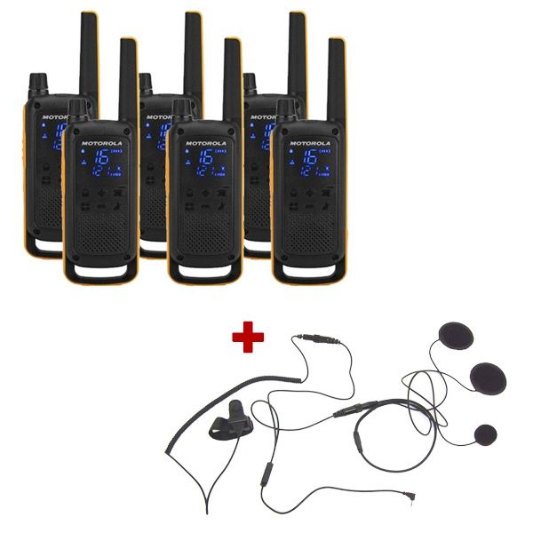 Motorola T82 Extreme Six Pack + Closed Face Helmet Mics