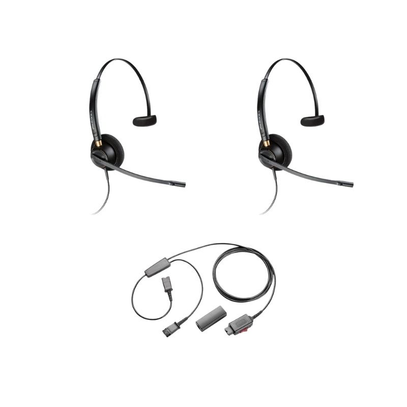 Pack 2 Plantronics EncorePro HW510 Mono + Y Adapter Training Cord