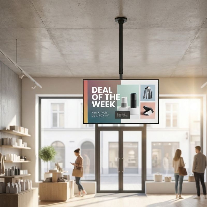 iiyama ProLite LH4360UHS-B2AG 43" Monitor + Neomounts FPMA-C340BLACK Ceiling Mount