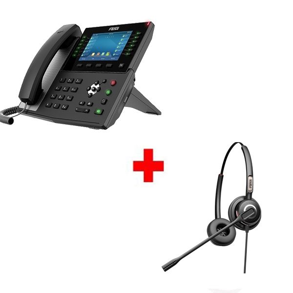 Fanvil X7C Deskphone + Fanvil HT202 Headset Bundle