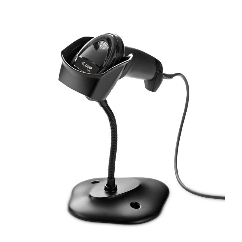 Zebra DS2208 1D/2D USB scanner with stand