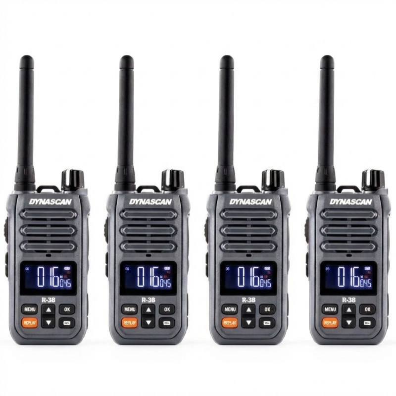Set of 4 PMR446 Dynascan R38 walkie-talkies