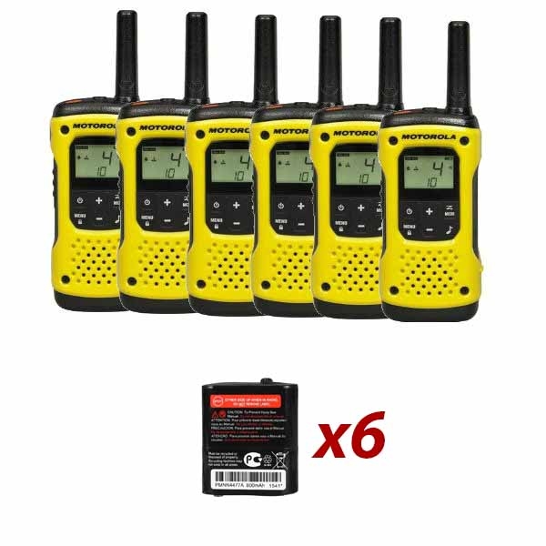 Motorola TLKR T92 H2O Six pack + Spare batteries