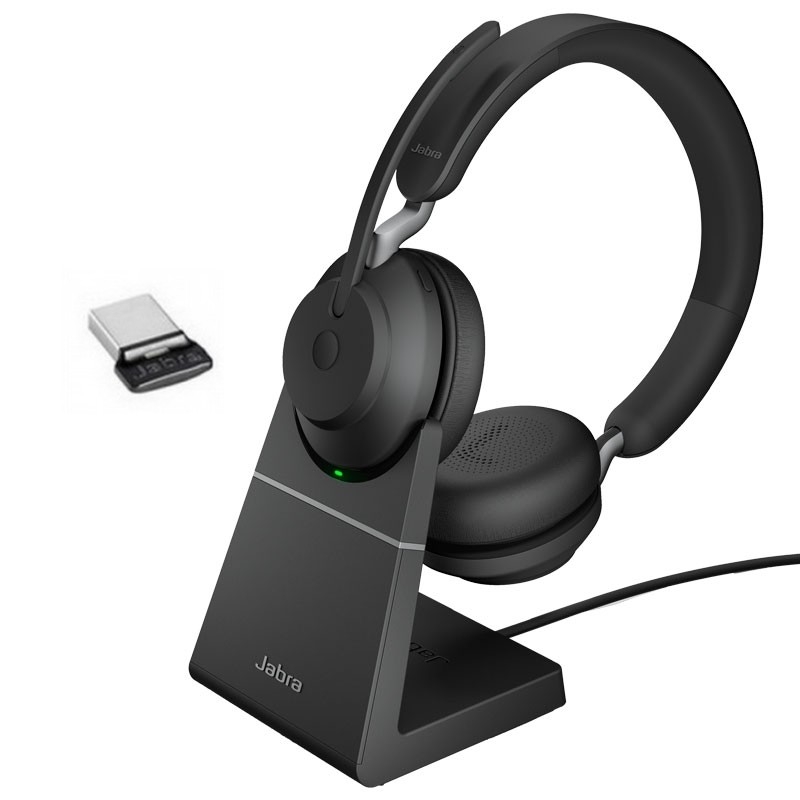 Jabra Evolve2 65 UC Stereo USB-C with Charging Stand - Black