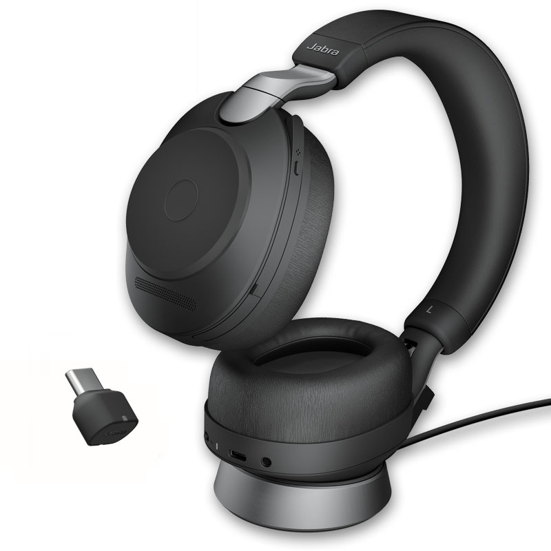 Jabra Evolve2 85 MS Stereo USB-C with charging stand - Black
