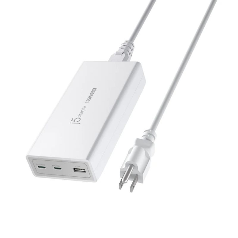 J5create JUP37185W 185W GaN PD 3.1 USB-C 3-Port Charger