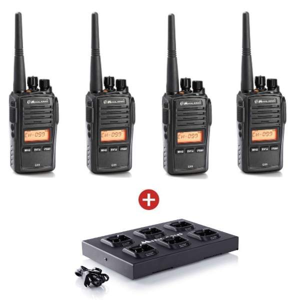 4 Pack Midland G18 + multiple charger C1251