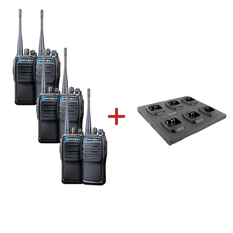 Mitex PMR446 Xtreme2 Six Pack + 6-Way Charger