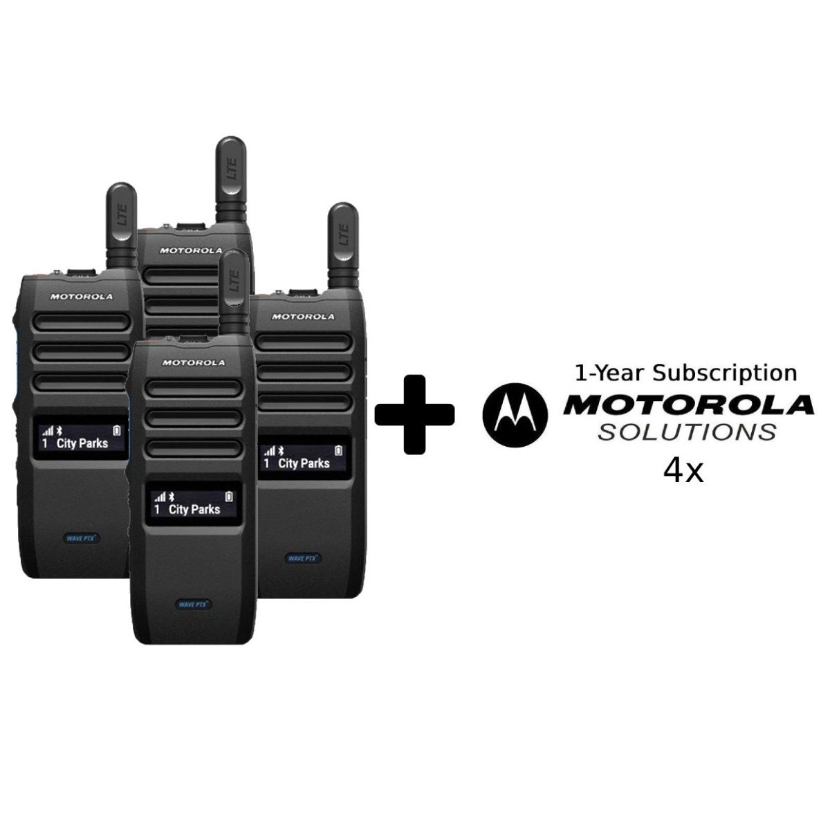 Motorola Wave TLK110 with Charger Quad Pack + 1 Year Subscription