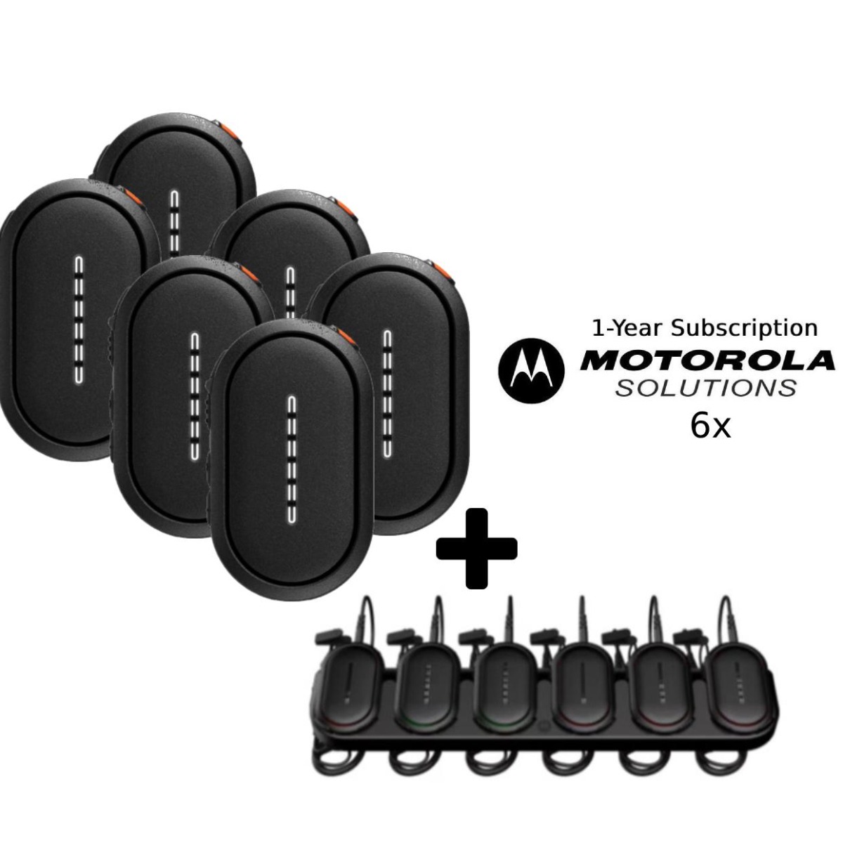 Motorola Wave TLK24 Wi-Fi Six Pack + 1 Year Subscription + 6-Way Charger