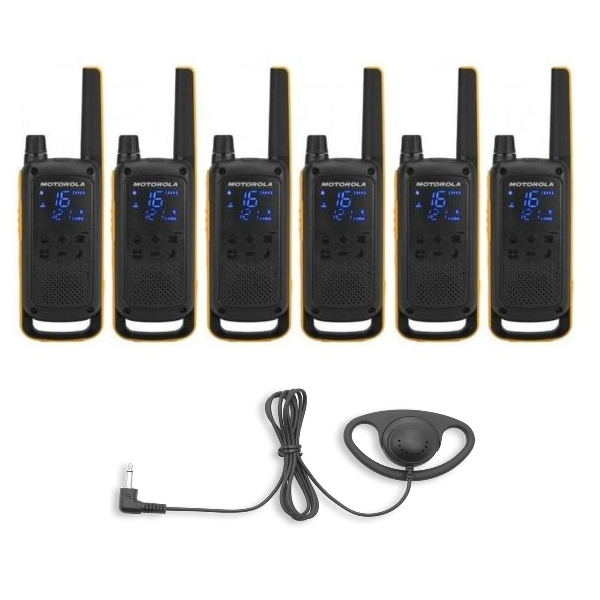 Motorola T82 Extreme Six Pack + D Shaped Ear Pieces