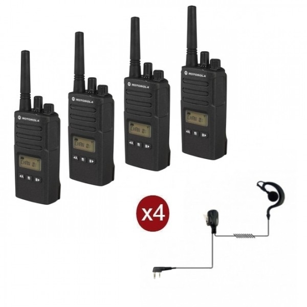 Motorola XT460 Quad-Pack with G-Shaped Earpiece & Carrying Case