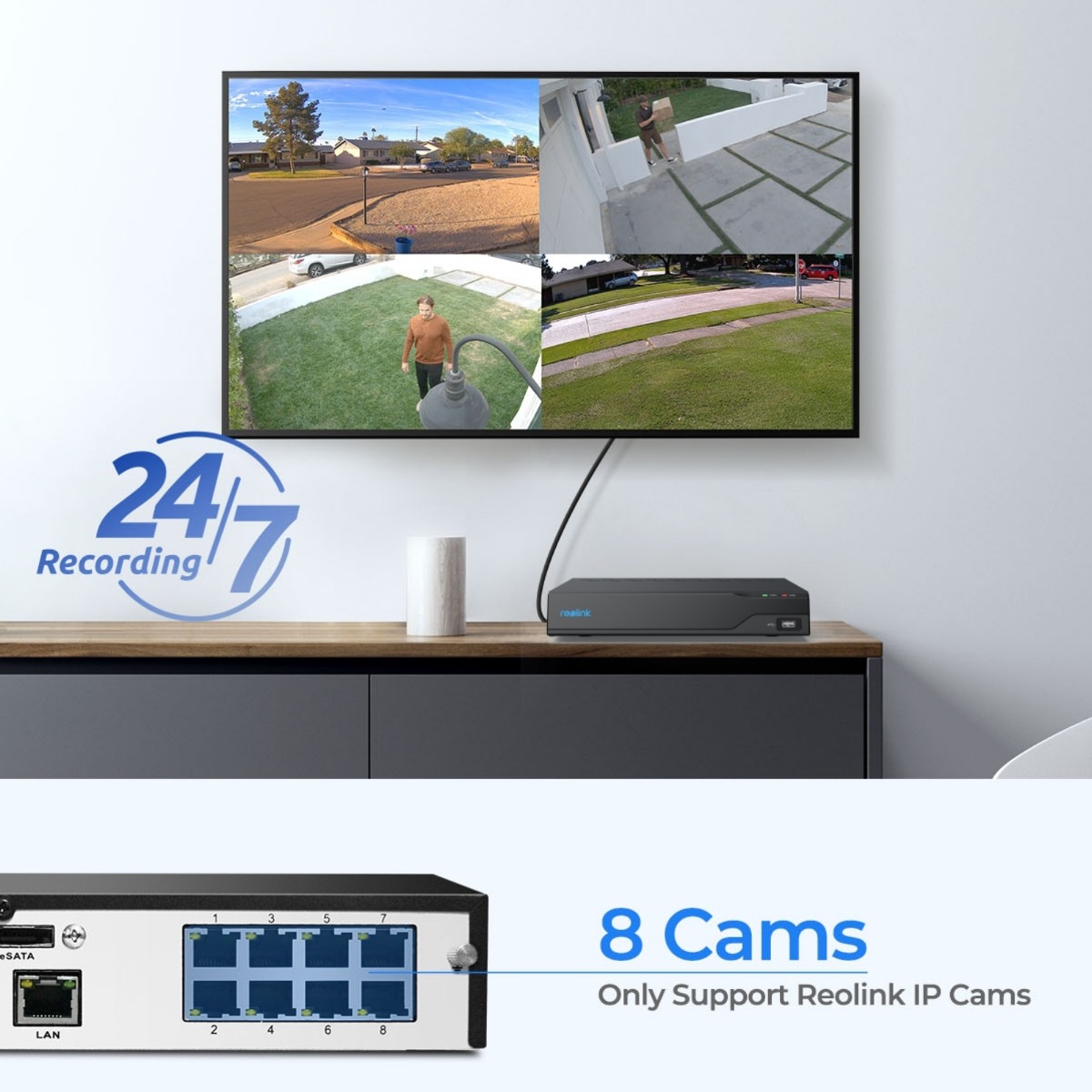 Reolink 8-channel PoE NVR 4K AI security hub