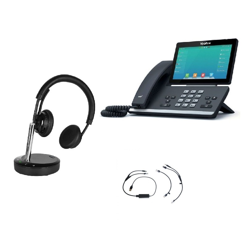 Pack Yealink T57W + Electronic Hook Switch + Cleyver DECT2 USB Duo