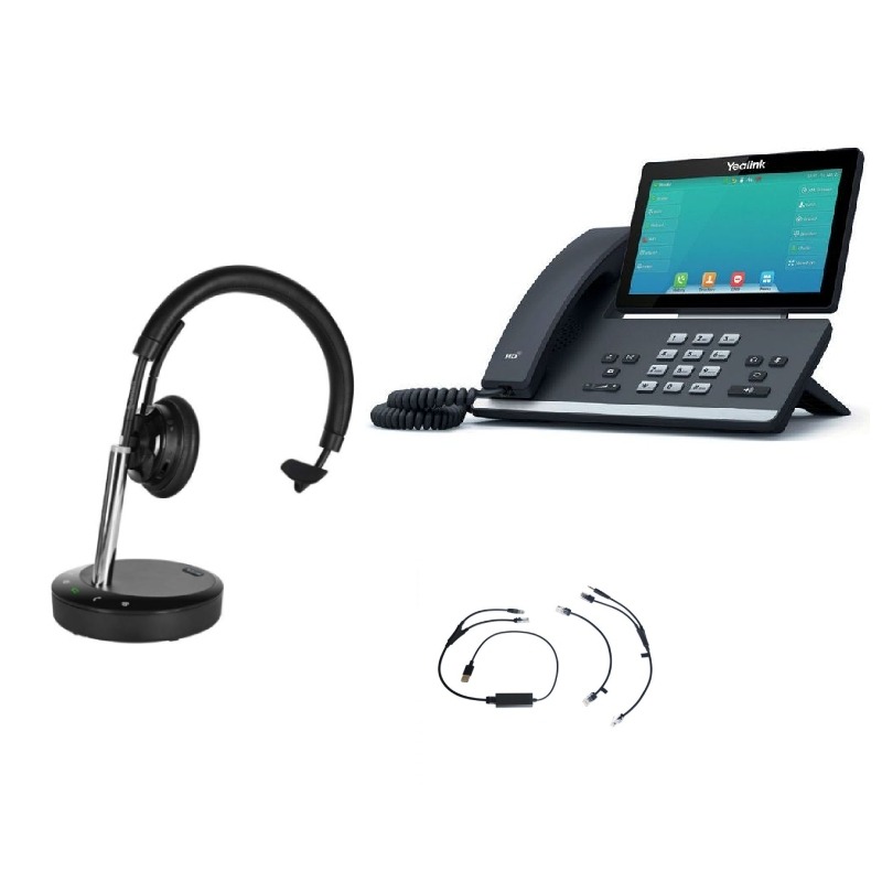 Pack Yealink T57W + Electronic Hook Switch + Cleyver DECT Office