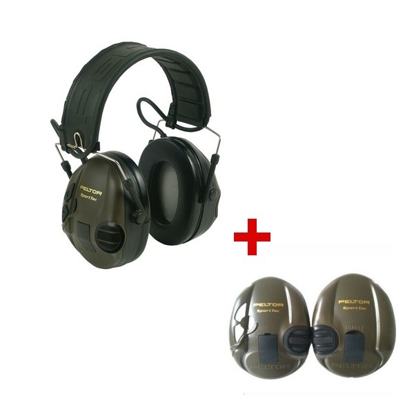 3M Peltor SportTac + Green shells