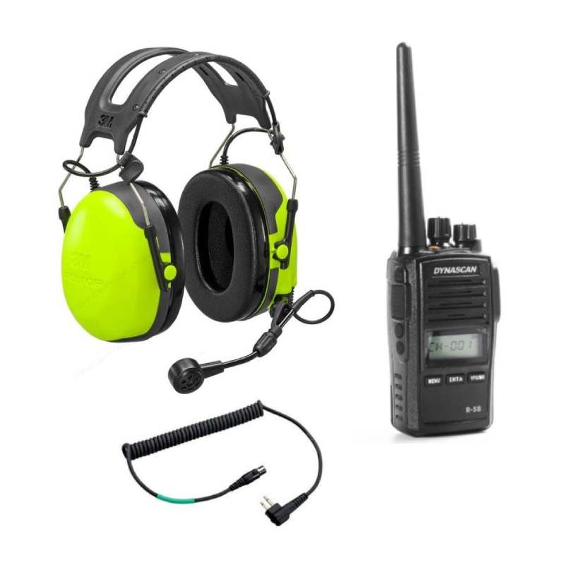 Peltor CH3 and Dynascan R58 Walkie talkie