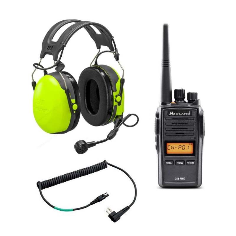 Peltor CH3 and Midland G18 Pro Walkie talkie