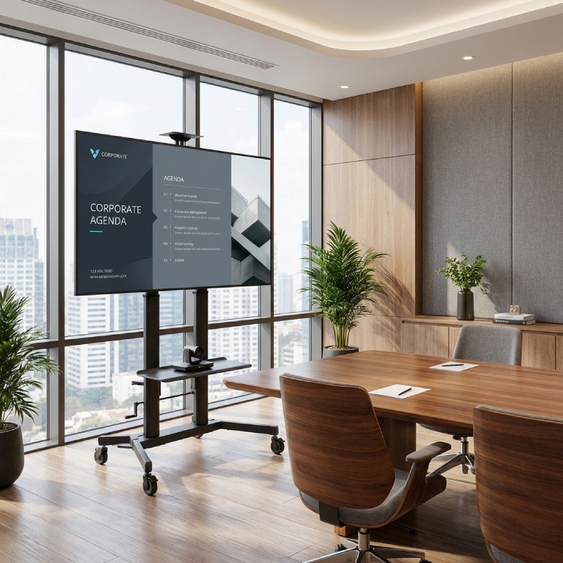 Pack Samsung QBC 75-inch 4K Display + Vision VFM-F26 mobile stand