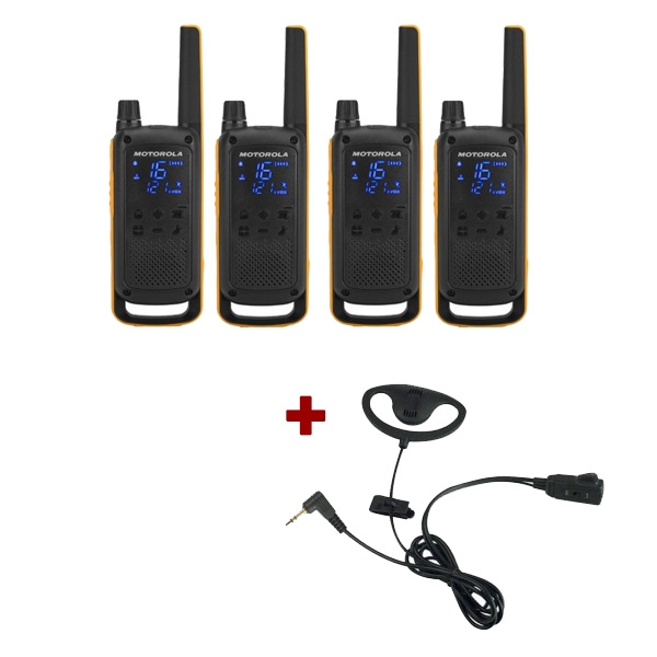 Motorola T82 Extreme Quad Pack + D Shaped Ear Pieces