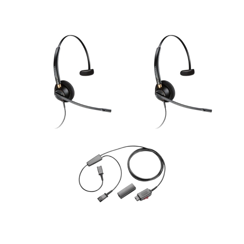 Pack 2 Plantronics EncorePro HW510 Mono + Y Adapter Training Cord