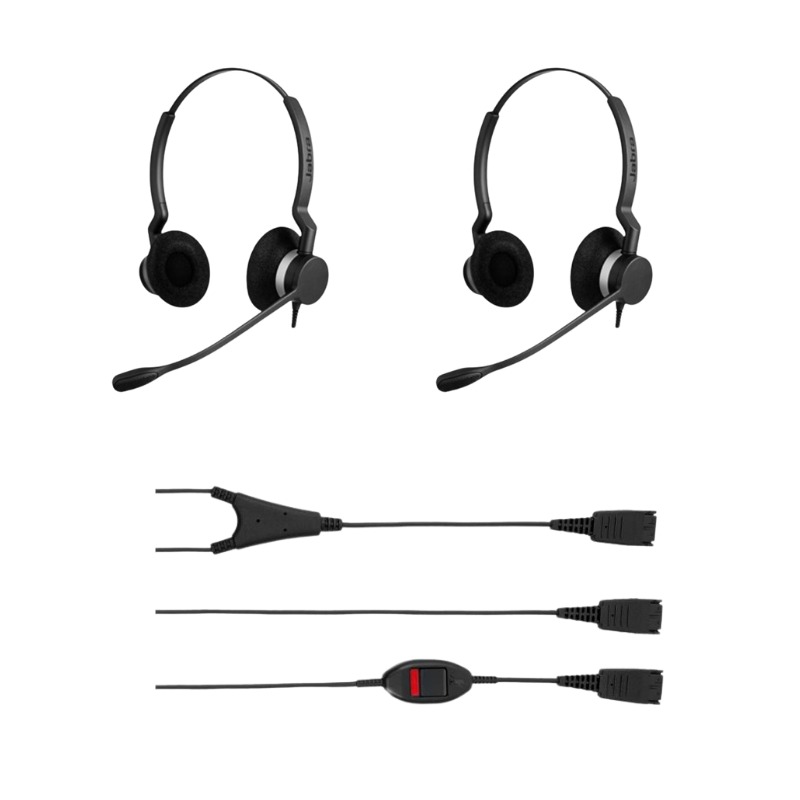 Pack 2 Jabra BIZ 2300 Duo QD + Training Cable with Mute Button