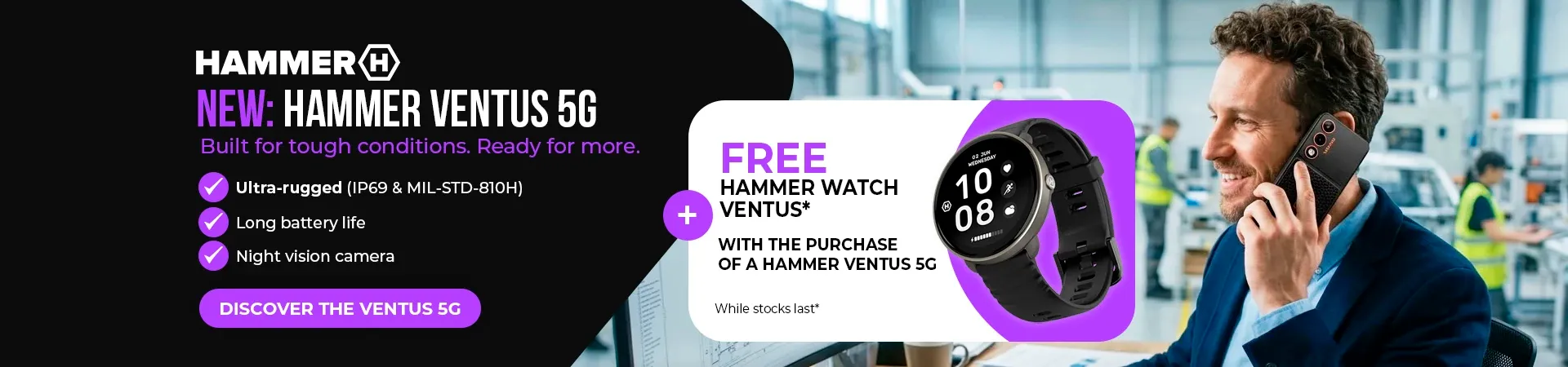 HAMMER Ventus 5G Smartphone Rugged 256GB