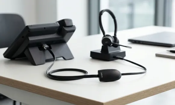 Electronic and mechanical call-answering accessories for managing calls from a wireless headset
