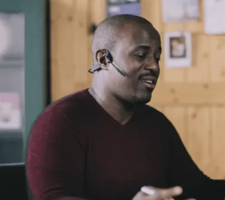 Shokz bone-conduction headset with microphone for business communications