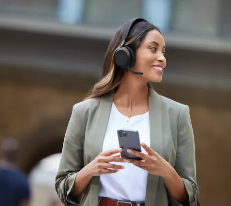 Bluetooth headset with microphone for smartphone calls
