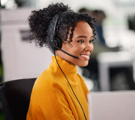 Professional headset with microphone for Microsoft Teams calls and video conferences
