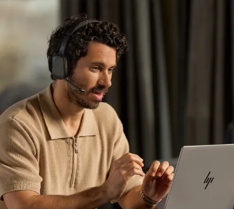 Wireless headset with microphone for business communications