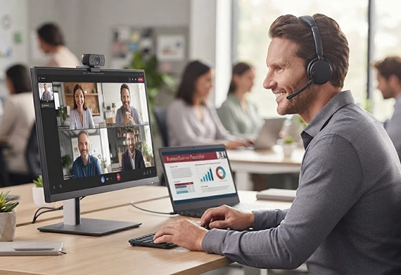 Selection of the best headsets with microphone for video conferencing in 2026