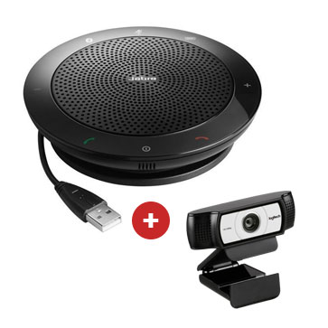 Logitech C930 HD camera + Jabra Speak 410